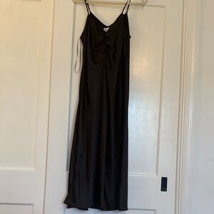 Tahari Elegant Black Slip Dress
